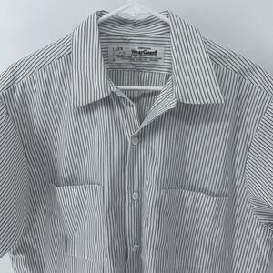 Vintage Wearguard Men's Work Shirt  Short Sleeve Button-Up White Gray Larger